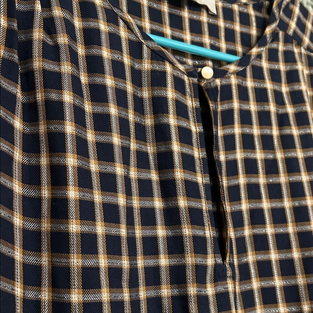 Festive checkered plaid Babydoll Dress - Picture 2 of 6